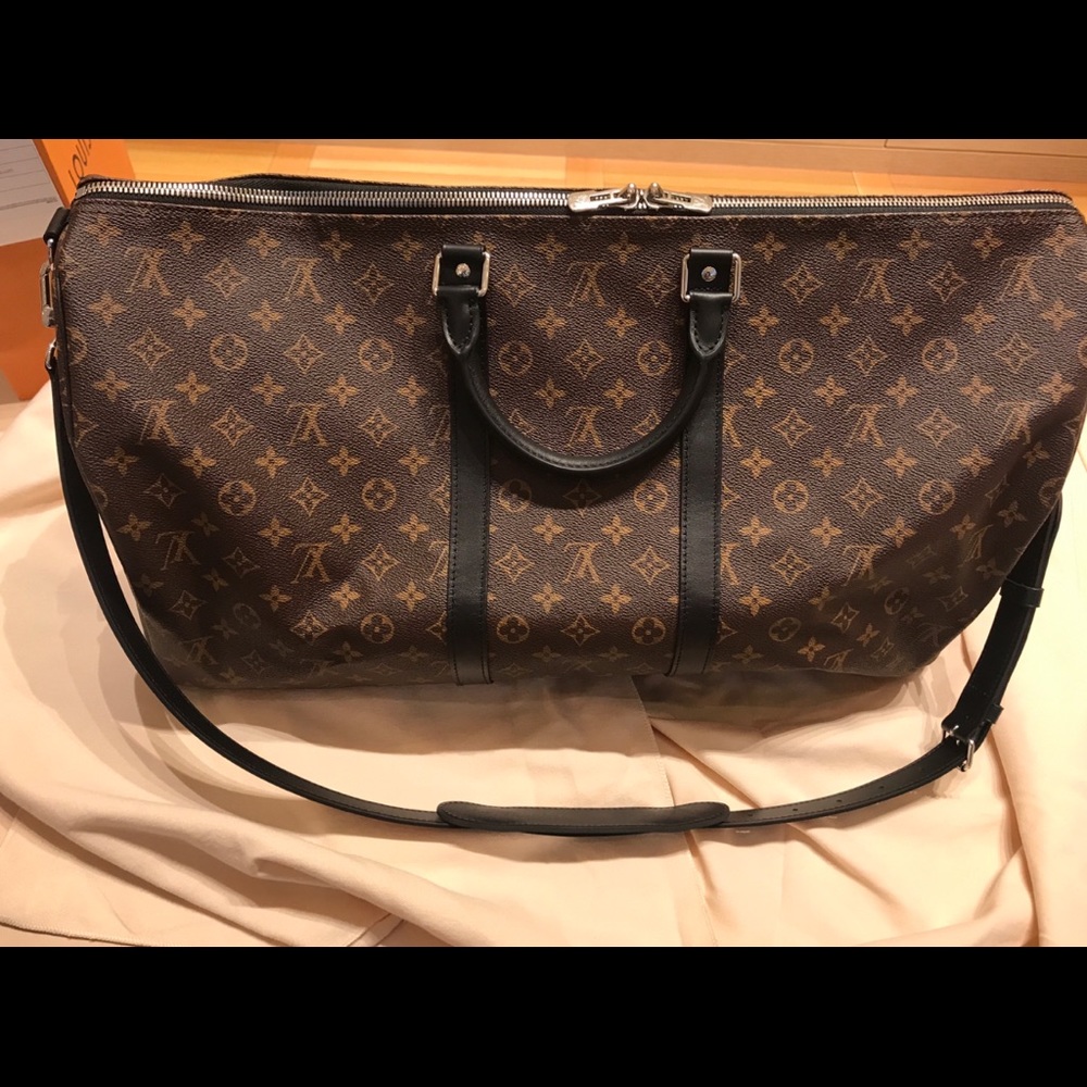 Louis Vuitton Macassar Bandouliere Keepall 55